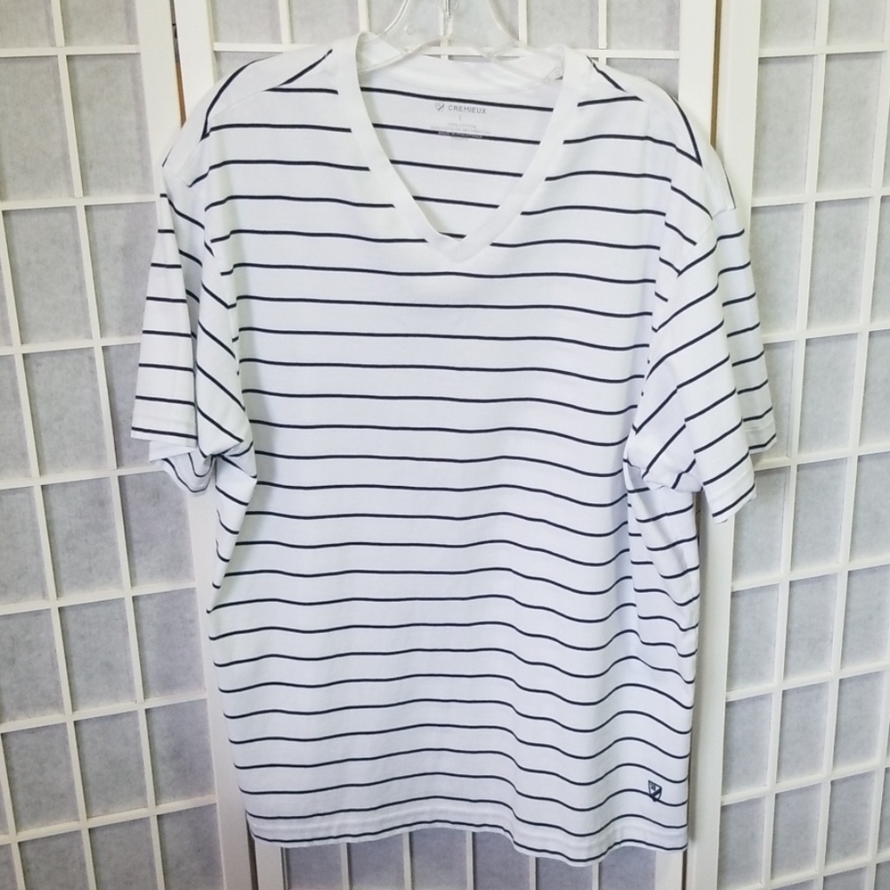 NWOT Cremioux Striped Pull Over V-Neck